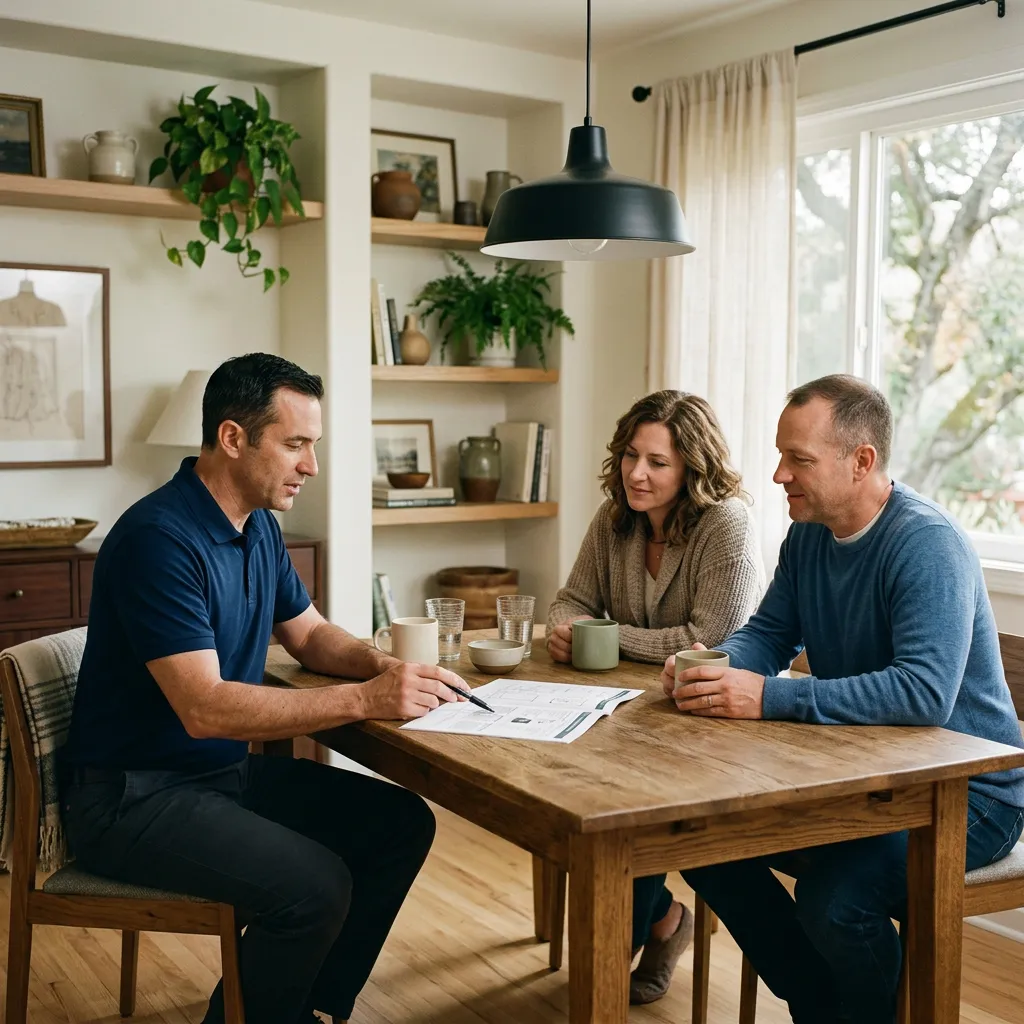 An inspector reviewing air quality findings with a homeowner on a video call