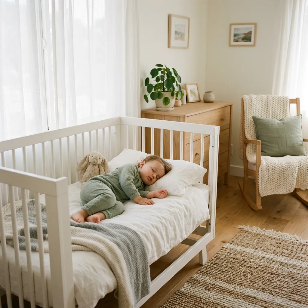A parent checking on a sleeping child in a Carpinteria home