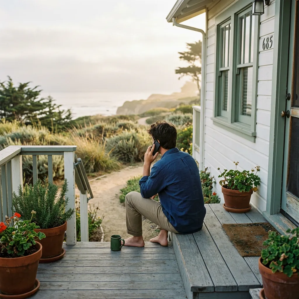 An inspector arriving at an Isla Vista home with sampling equipment