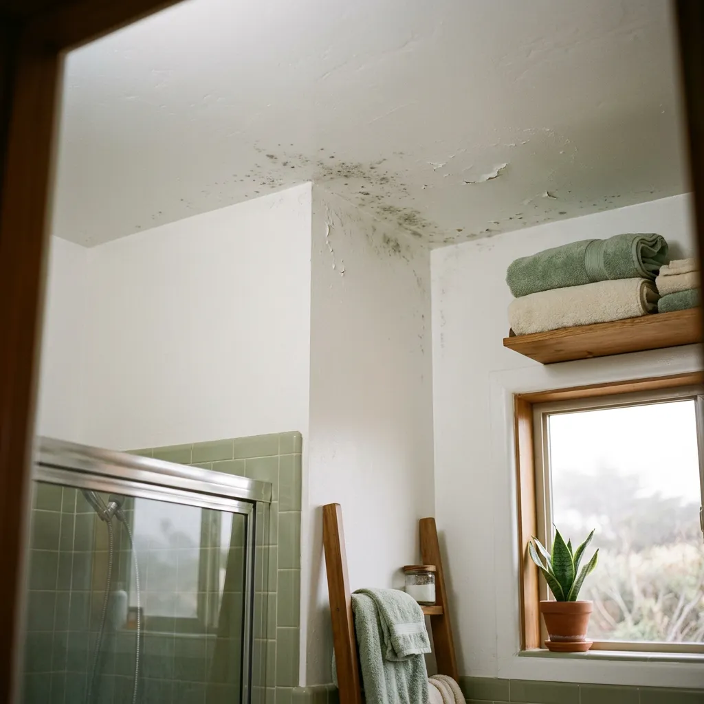 A person lying awake at night, worrying about the air in their home